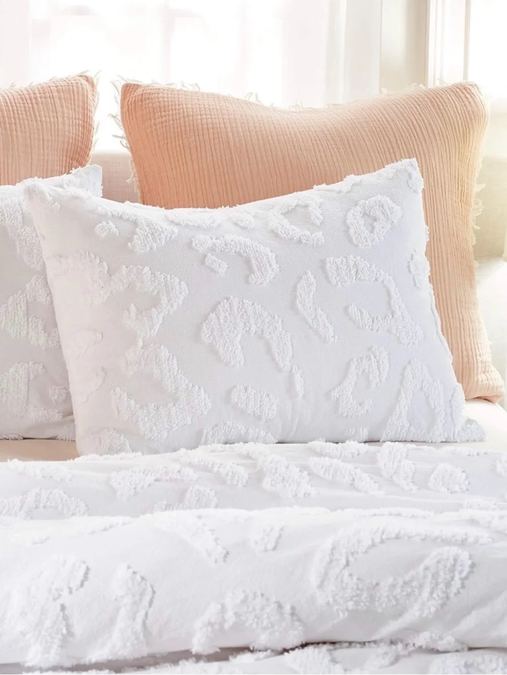Chenille Leopard 2-Piece Duvet Cover & Sham Set